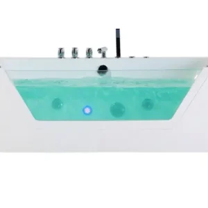 Zniżka Wanna narożna z hydromasażem LED SAMANA 174 x 79 cm Biały Lumarko